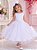 Vestido Infantil Branco Peito Strass Voal Cinto de Pérolas - Imagem 5