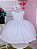 Vestido Infantil Branco Peito Strass Voal Cinto de Pérolas - Imagem 1