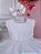 Vestido Infantil Branco Peito Strass Voal Cinto de Pérolas - Imagem 3