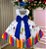 Vestido Infantil Lapis Aquarela Formatura ABC Branco e Azul Royal - Imagem 1