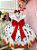 Vestido Infantil Branco Aquarela Cinto de Pérolas Festas - Imagem 3