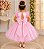 Vestido Rosa Jardim Encantado Apliques Luxo - Imagem 11