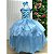 Fantasia Princesa Infantil Azul Contos de Fadas Luxo Longa Festas Aniversário - Imagem 5