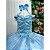 Fantasia Princesa Infantil Azul Contos de Fadas Luxo Longa Festas Aniversário - Imagem 4