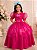 Fantasia Princesa Infantil Pink Contos de Fadas Luxo Longa Festas Aniversário - Imagem 1