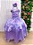 Fantasia Princesa Infantil Lilas Contos de Fadas Luxo Longa Festas Aniversário - Imagem 7