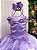 Fantasia Princesa Infantil Lilas Contos de Fadas Luxo Longa Festas Aniversário - Imagem 8