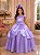 Fantasia Princesa Infantil Lilas Contos de Fadas Luxo Longa Festas Aniversário - Imagem 1