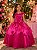 Fantasia Princesa Infantil Pink Contos de Fadas Luxo Longa Festas Aniversário - Imagem 1