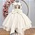 Vestido Infantil Luxo Festa Off White com Glitter e Pérolas - Imagem 4