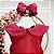 Vestido Infantil Luxo Festa Vermelho com Glitter e Pérolas - Imagem 3