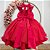 Vestido Infantil Luxo Festa Vermelho com Glitter e Pérolas - Imagem 4
