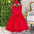 Vestido Infantil Luxo Festa Vermelho com Glitter e Pérolas - Imagem 5
