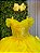 Vestido Infantil Princesas Amarelo Festa Luxo Aniversário - Imagem 3