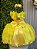 Vestido Infantil Princesas Amarelo Festa Luxo Aniversário - Imagem 5