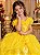Vestido Infantil Princesas Amarelo Festa Luxo Aniversário - Imagem 7