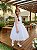 Vestido Infantil Festa Luxo Menina Pérolas Branco Luxo - Imagem 3