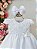 Vestido Bebê Branco Batizado Batismo Busto Festa Luxo - Imagem 2