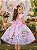 Vestido Infantil Rosa Bosque Safari Busto Strass Pérolas - Imagem 3