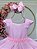 Vestido Infantil Rosa Bosque Safari Busto Strass Pérolas - Imagem 5
