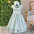 Vestido Infantil Luxo Festa Verde Menta com Glitter e Pérolas - Imagem 4
