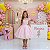 Vestido Infantil Rosa Festa Luxo Igreja - Imagem 1