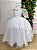 Vestido Infantil Branco Busto Renda Daminhas Festas Luxo - Imagem 8