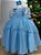 Vestido Infantil Azul Claro Busto Renda Daminhas Festas Luxo - Imagem 3