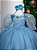 Vestido Infantil Azul Claro Busto Renda Daminhas Festas Luxo - Imagem 5