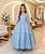 Vestido Infantil Azul Claro Busto Renda Daminhas Festas Luxo - Imagem 1