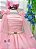 Vestido Infantil Longo Rosa Aplique Borboletas Festas Luxo - Imagem 7