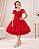 Vestido Infantil Vermelho Daminhas Festas Casamento - Imagem 6