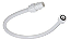 Engate Flexível Branco Mangueira  PVC 80cm Plástico - Imagem 2