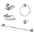 Kit Acessórios De Banheiro 5 Peças Metal e Inox Standard - Imagem 1