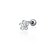 Piercing trágus flor miolo zircônia Prata 925 - Imagem 1