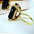 Anel Retangular Cristal Negro - Imagem 1
