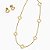 Conjunto Colar e Brincos Trevo Vazado Ouro - Imagem 1