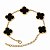 Pulseira elo Trevo Cravejado Preto Dourado - Imagem 1