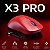 Mouse Gamer Attack Shark X3 Pro 4K/8K Wireless Tri-mode PAW3395 26.000 DPI, Vermelho - Imagem 3