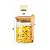 Kit 3 Potes Hermético De Vidro 600ml Tampa E Colher De Bambu - Imagem 2