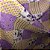 Tecido Percal 100% ALG 180 Fios - 2,20m de Largura - Estampa Patchwork Lilás Listras Amarelas - Imagem 3