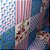Tecido Percal 100% ALG 180 Fios - 2,20m de Largura - Estampa Patchwork Azul Floral Vermelho - Imagem 1
