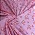 Malha Suede Pijama - Botão de Rosa Fundo Rosa - 1,60m de Largura - Imagem 1