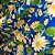 Tecido Chita Poliéster - Floral Amarelo Fundo Azul - 1,50m de Largura - Imagem 3