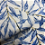 Percal 300 Fios Estampado Poliéster - Ramagem de Folhas Azul Fundo Branco - 2,50m de Largura - Imagem 2
