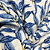 Percal 300 Fios Estampado Poliéster - Ramagem de Folhas Azul Fundo Branco - 2,50m de Largura - Imagem 1