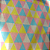 Tricoline Estampado 100% Algodão - Triangular Rosa Azul e Amarelo - Imagem 1