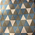 Tricoline Estampado 100% Algodão - Triangular Azul Claro Branco e Cinza - Imagem 1