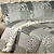 Kit Colcha Queen Dupla Face Matelassê com 02 Porta Travesseiros - Patchwork Floral Cinza Esverdeado - Imagem 1