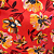 Viscolycra Estampada - Floral Fundo Vermelho - Imagem 1